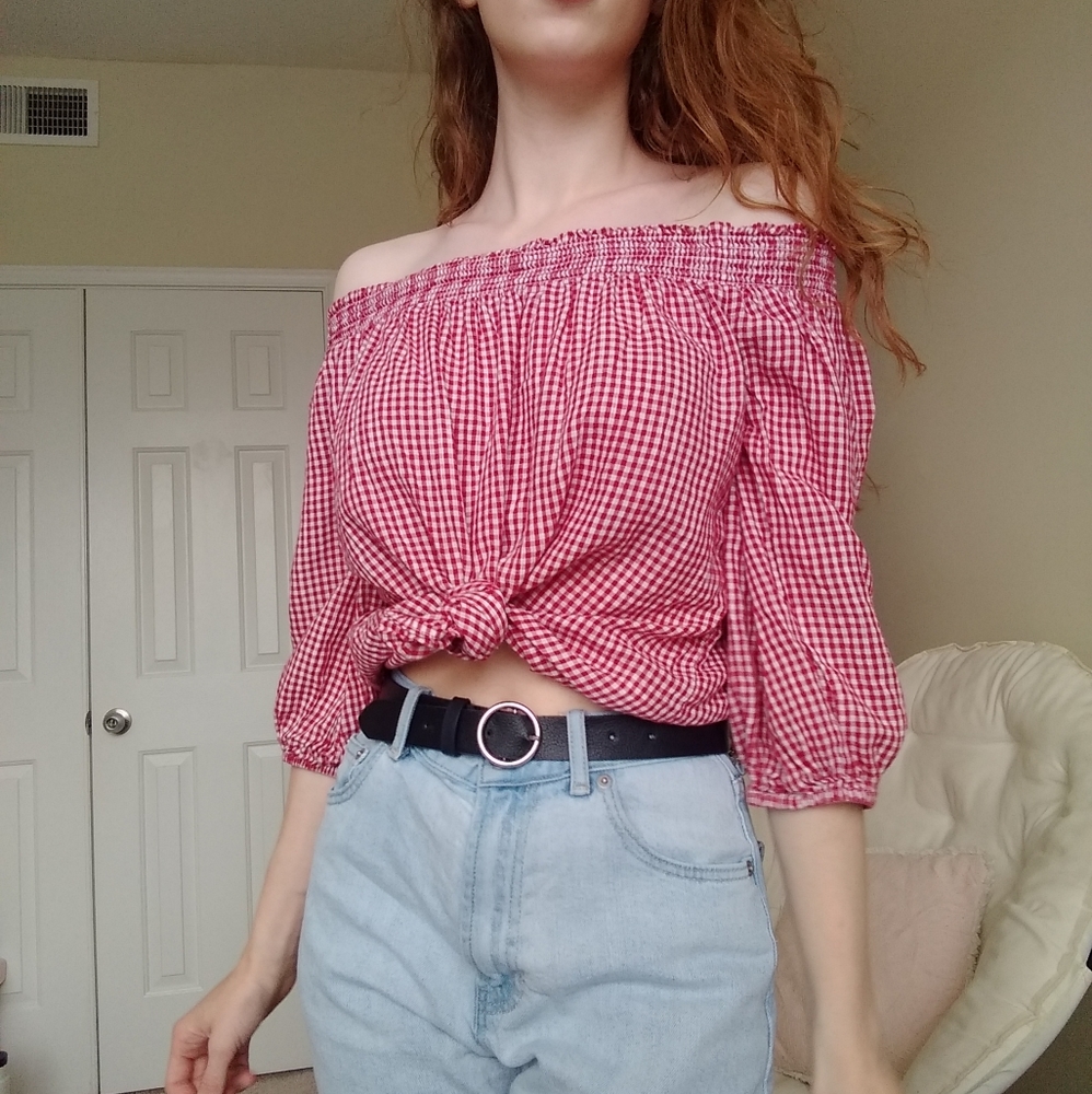 OLD NAVY - OFF-THE-SHOULDER SHIRT